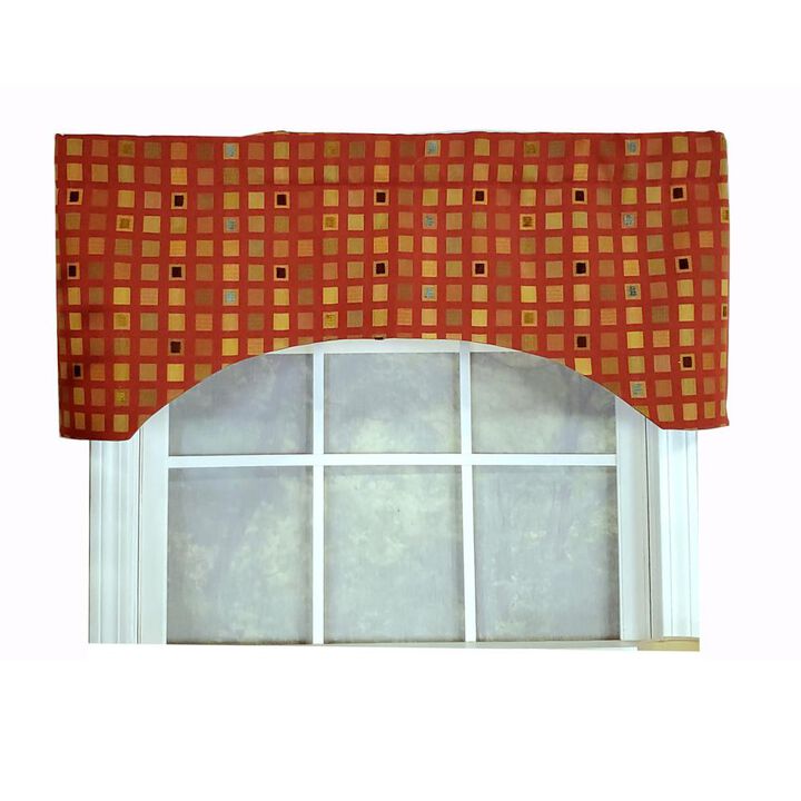 RLF Home Modern Design Classic Fair And Square Arch Style Window Valance  50" x 17" Multicolor