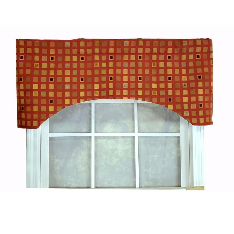 RLF Home Modern Design Classic Fair And Square Arch Style Window Valance  50" x 17" Multicolor