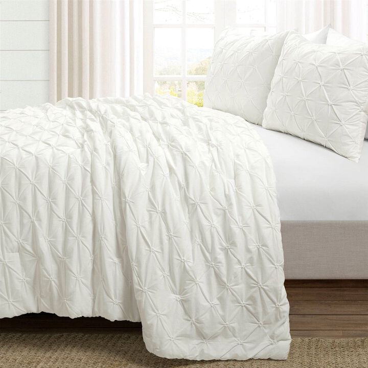 Breathable Cotton Comforter Set – Pleated 3-Piece Set for All Season Comfort