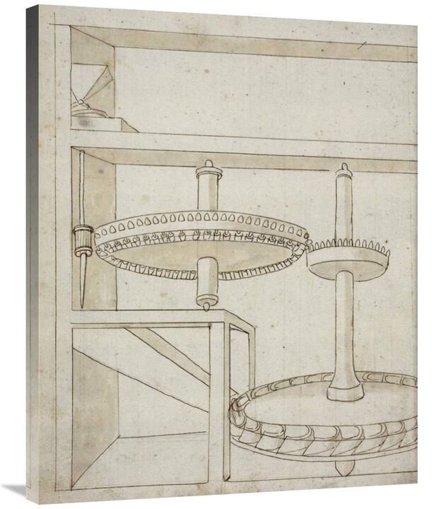 Folio 40: mill with horizontal water wheel-Canvas Art-28x35