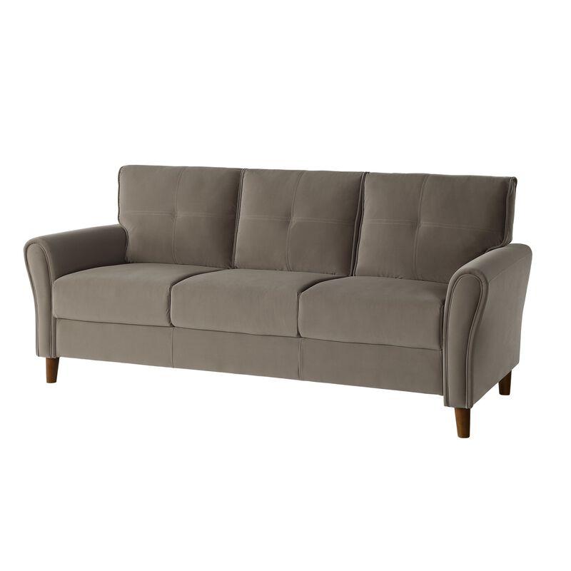 Sarah  Brown Velvet, Stitch Tufting, Reversible Cushions - Benzara