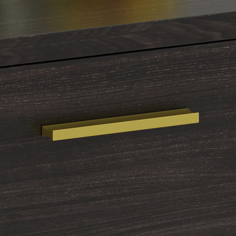 FUFU&GAGA Contemporary 6-Drawer Double Dresser with Gold-Tone Pulls, Black Finish, 54-inch Wide, Composite Material, Modern Style, (54.1" W x 15.7" D x 29.9" H), Black