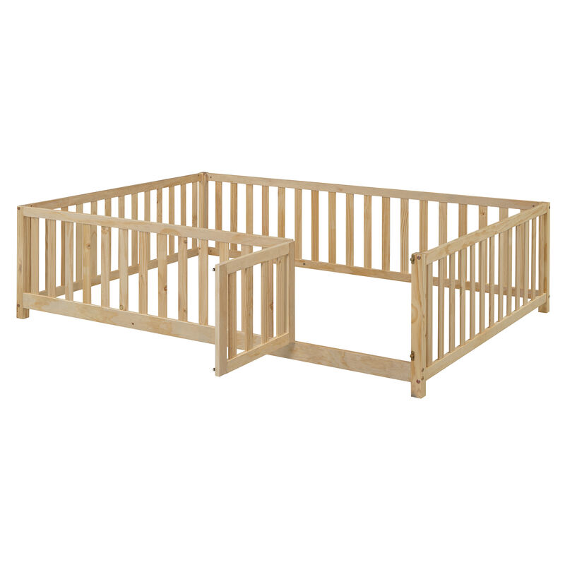 Merax Wood Daybed with Fence Guardrails