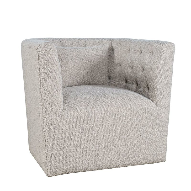 Jofran Everly Boucle Modern Transitional Swivel Accent Chair