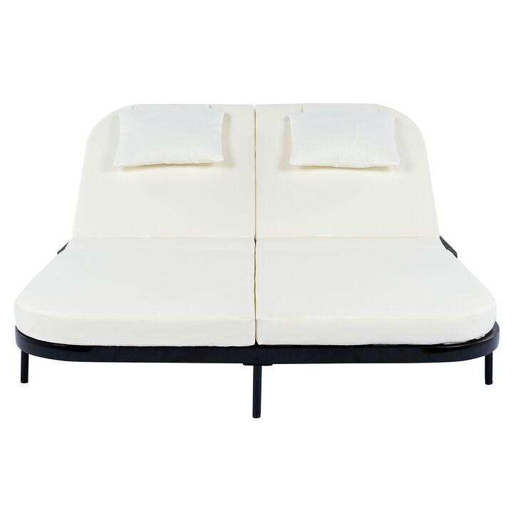 Merax Outdoor Patio Rattan Daybed Lounge Chair