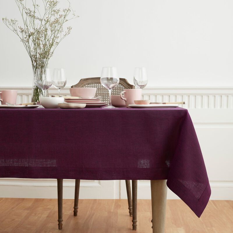 Solino Home 100% Pure Linen Dinner Napkins 20 x 20 Inch Set of 6 | Classic Hemstitch