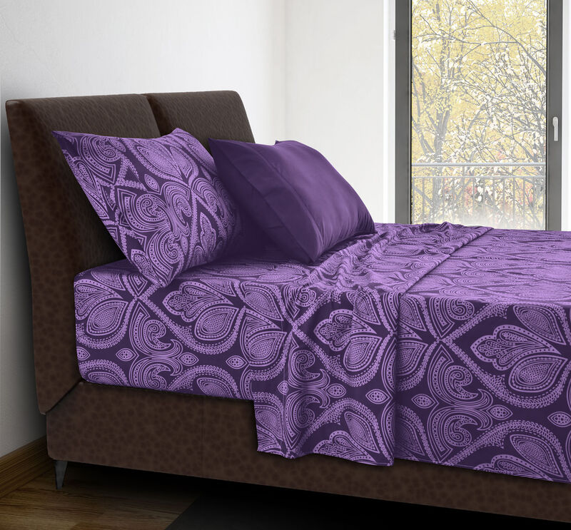 Lux Decor Collection Bed Sheets - Brushed Microfiber Paisley Sheet Set