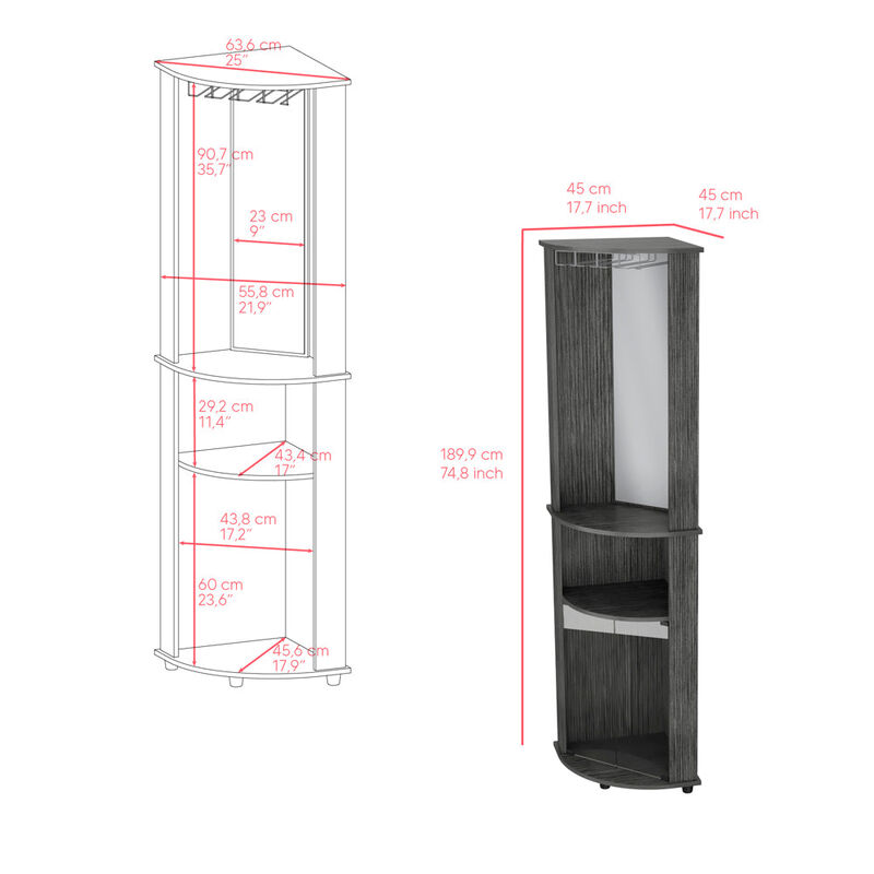 Corner Bar Cabinet Rialto, Living Room, Smoky Oak