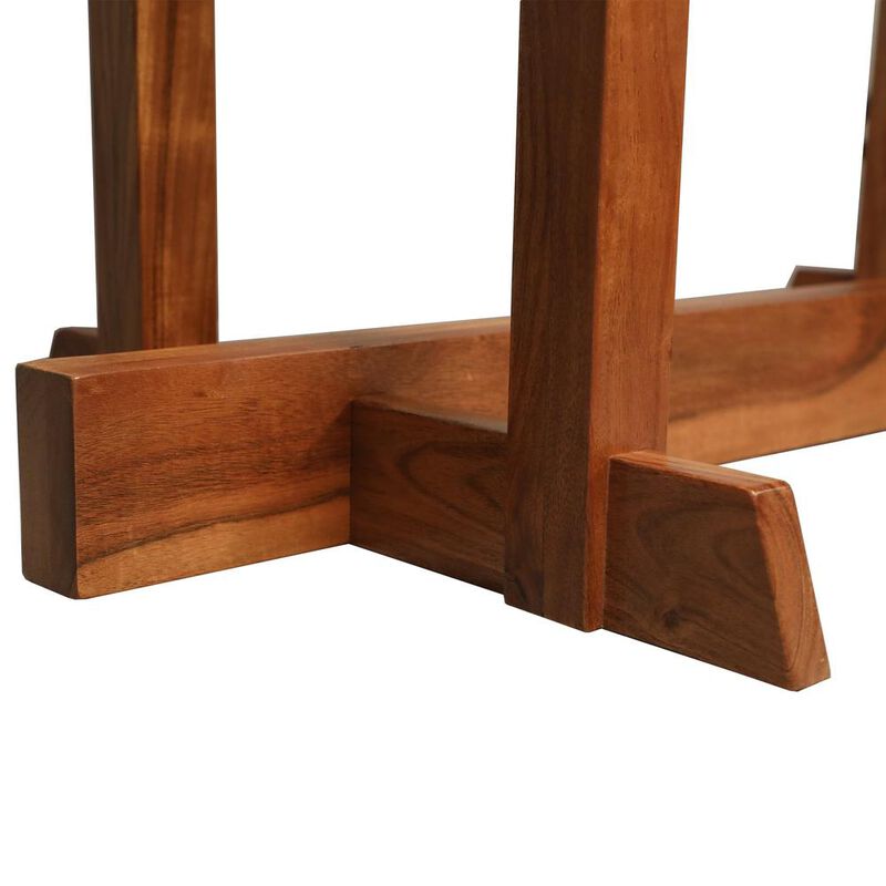 Carolina Living Live Edge Dining Table - Natural Acacia - Honey Gold