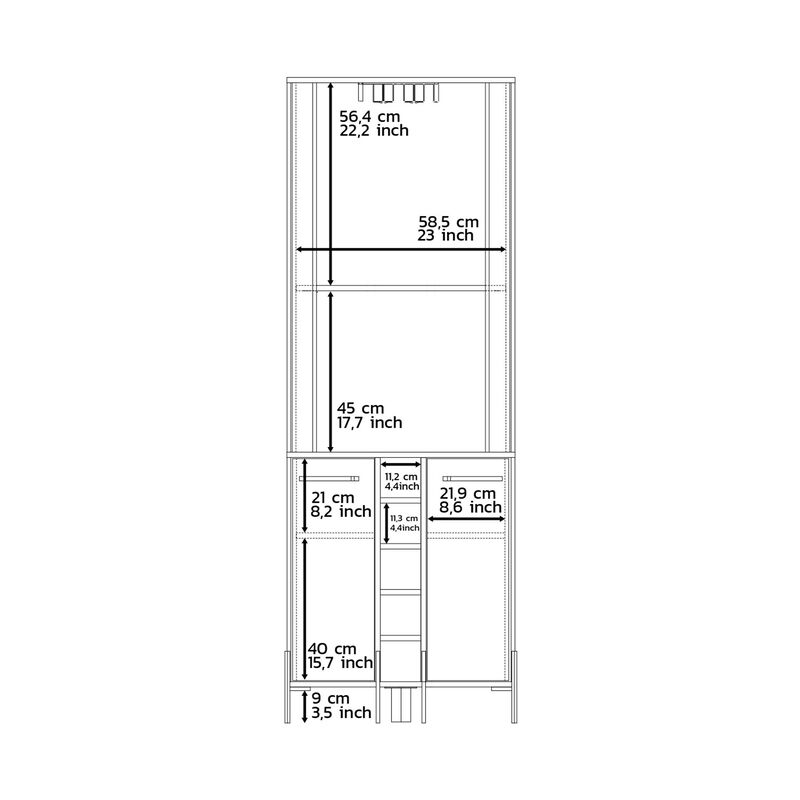 DEPOT E-SHOP Bosnia Corner Bar Cabinet, Two Shelves, Two Independent Single Door Cabinet, Five Built-in Wine Rack, Four Interior Shelves, Macadamia