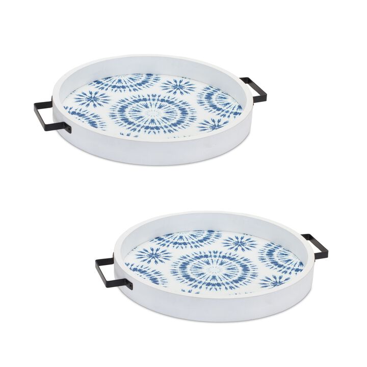 Wooden Tray Set of 2 for Tabletop and Storage Solutions