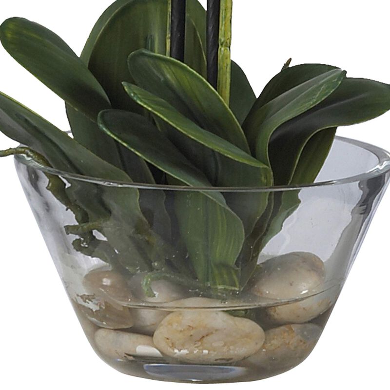 Nearly Natural 18-in Phalaenopsis w/Glass Vase