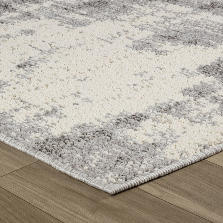 Abstract Modern Grey Beige Indoor Area Rug