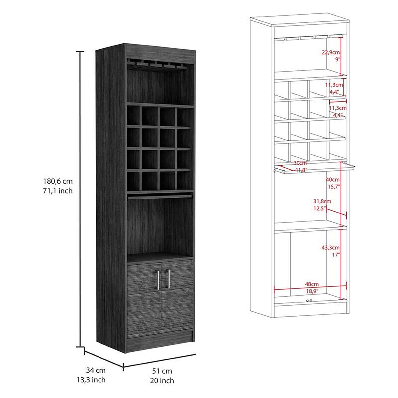 Bar Cabinet Modoc, Living Room, Smoky Oak