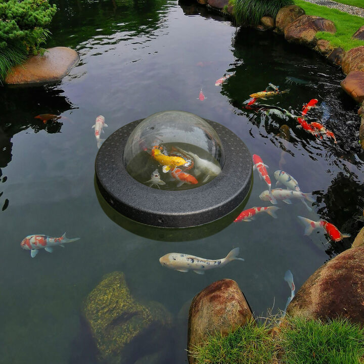 Floating Plastic Pond Fish Dome Ball for Fish to Swim Above the Surface of the Pond, Easy Assembly