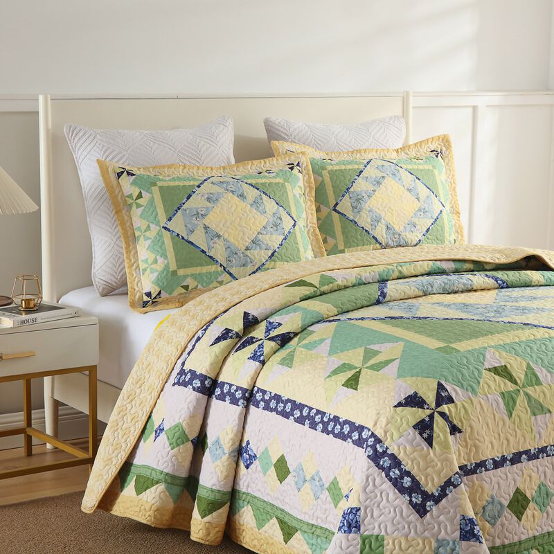 Marcielo 3 Pcs Summer Lightweight Quilt Bedspread Set B197 Queen