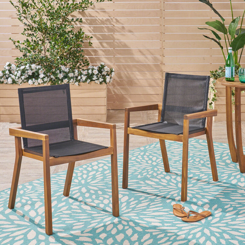 Merax 2 Pieces Dining Chairs for Outdoor Indoor