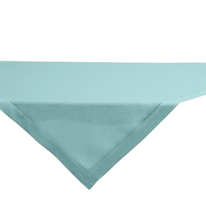Solino Home 100% Pure Linen Table Throw 52 x 52 Inch | Classic Hemstitch for Valentines