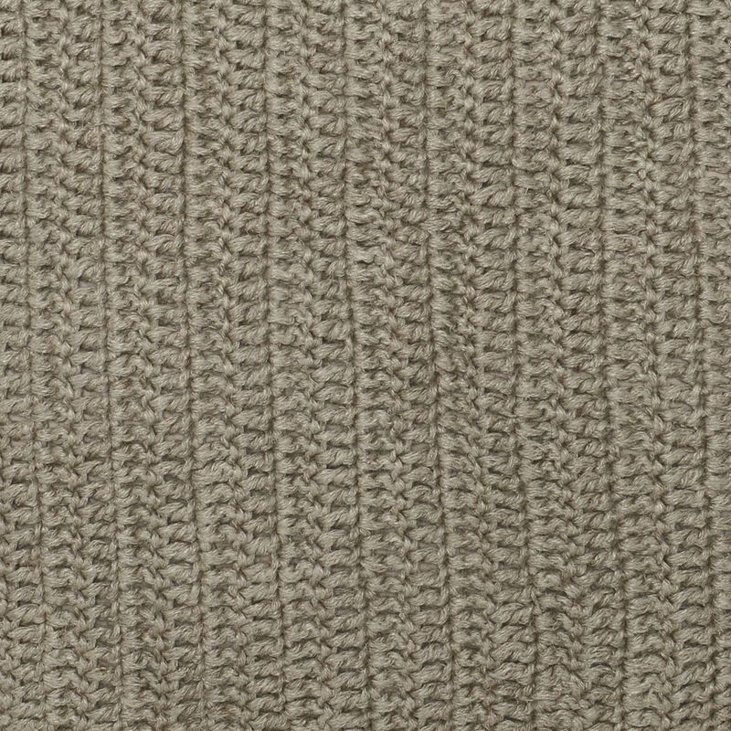 Square Fabric Throw Pillow with Hand Knit Details and Knife Edges, Brown-Benzara