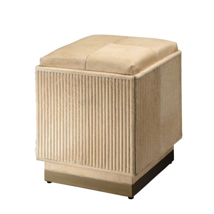 Easton Ottoman, Tan Hide Easton Ottoman, Tan Hide