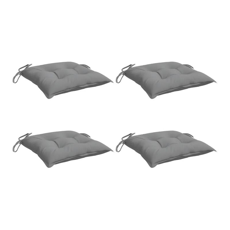 Kia Outdoor Cushion for Chair Set of 4, 20x20 Square Dark Gray Fabric - Benzara