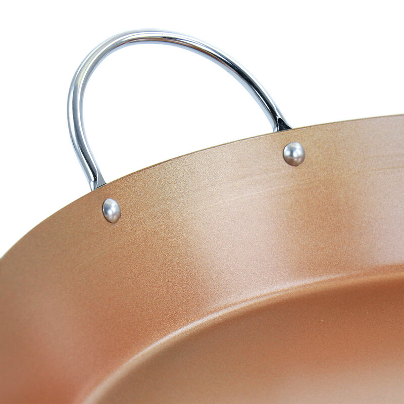Oster Stonefire Carbon Steel Nonstick 16 Inch Paella Pan in Copper