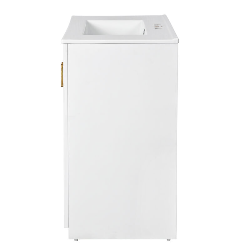 Merax Solid Wood Frame Freestanding Vanity for Bathroom
