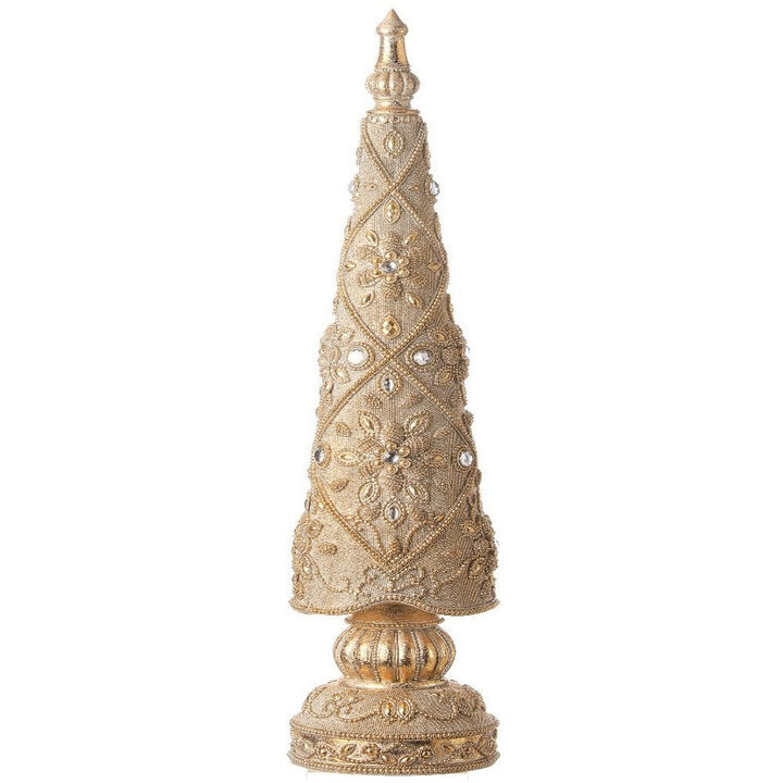 21-Inch Resin Jeweled Old World Christmas Tree: Elegant Holiday Decoration with Vintage Charm