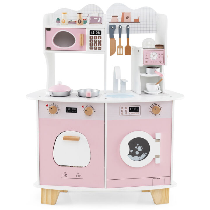 Kids Kitchen Playset with Coffee Maker Pretend Play Toy for Kids