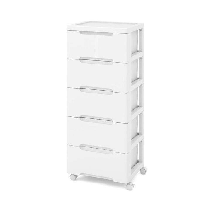 Hivvago Rolling Storage Cabinet with Universal Wheels and Drawers