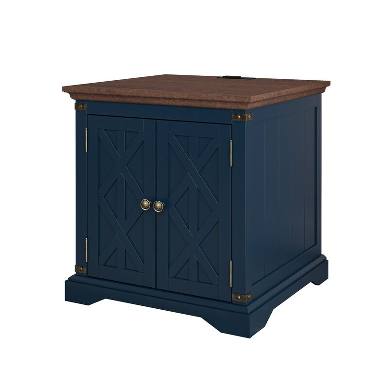 FESTIVO Farmhouse End Table with Charging Station