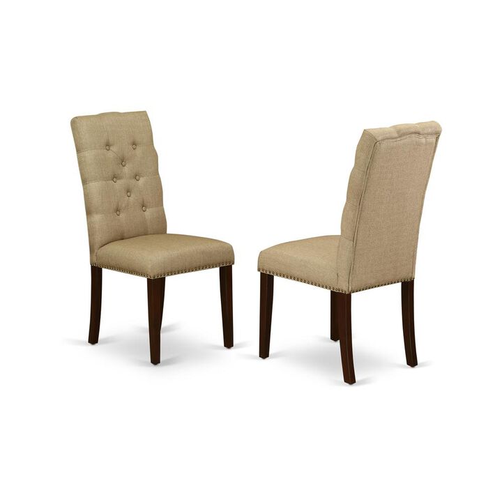 East West Furniture Dining Chair Mahogany, ELP3T16