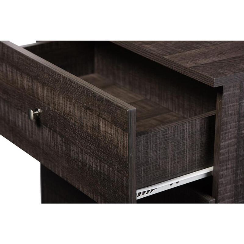 Baxton Studio Decon Modern and Contemporary Espresso Brown Wood 3-Drawer Storage Chest
