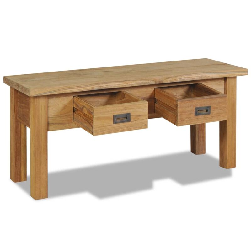 vidaXL Hall Bench Solid Teak 35.4"x11.8"x15.7"