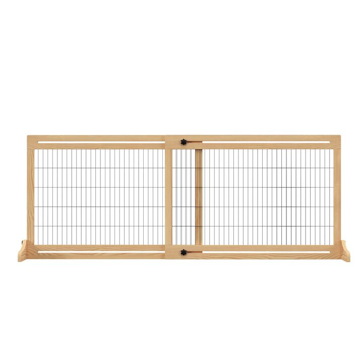 Natural Pet Barrier: 72"Wx27.25"H Freestanding Extra Wide Gate