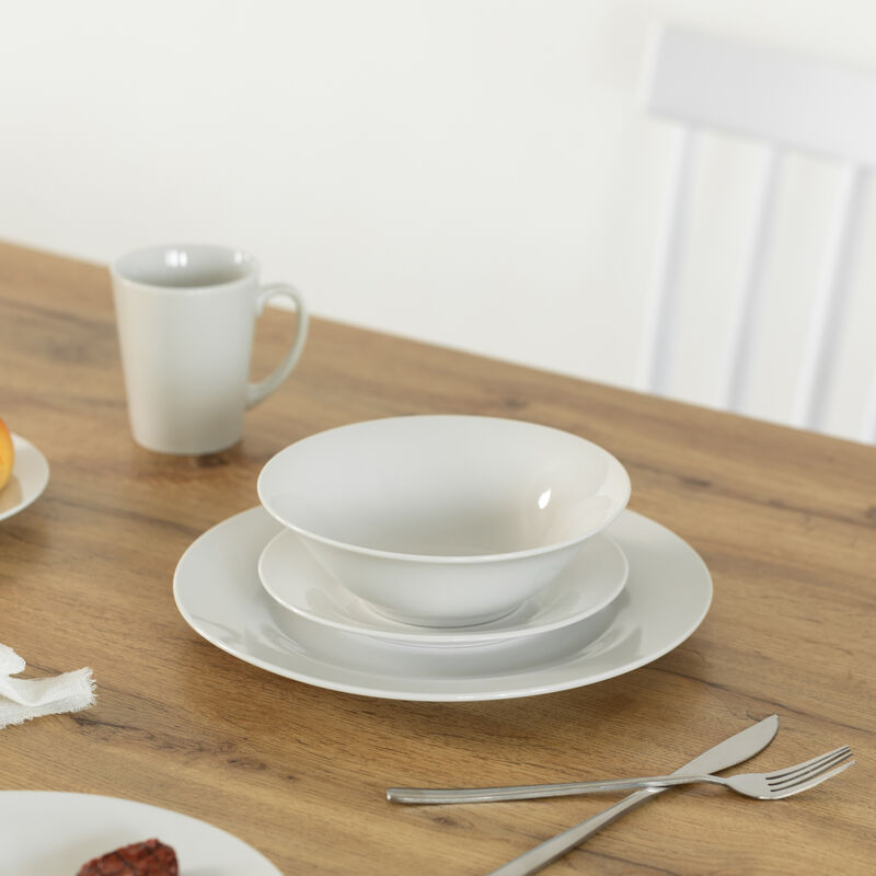 16 PC Dinnerware Dish Set for 4 Person | Mugs, Salad and Dinner Plates and Bowls Sets, High Quality Dishes with Highly Chip and Crack Resistant, Dishwasher and Microwave Safe, Matte Black