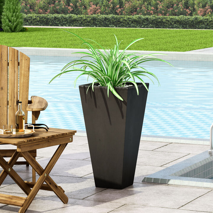 Streamdale Durable Cast Stone Tapered Planter with Sleek Aesthetics