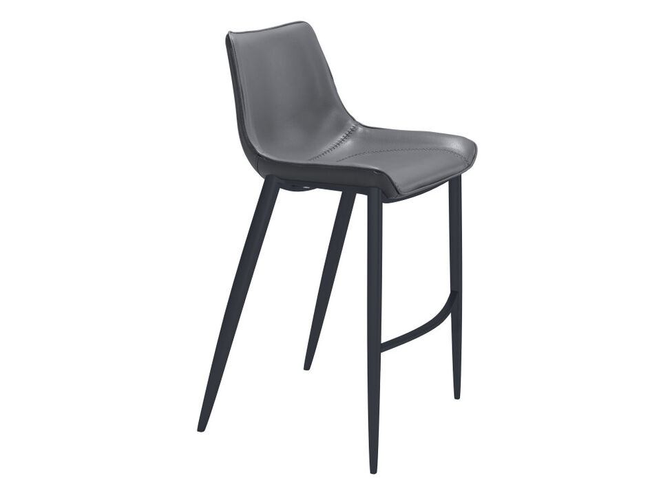 Magnus Barstool (Set of 2) Dark Gray & Black
