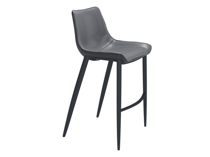 Magnus Barstool (Set of 2) Dark Gray & Black