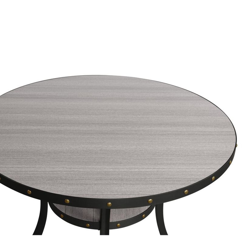 New Classic Furniture Furniture Crispin 48 Round Melamine Wood Counter Table in Gray