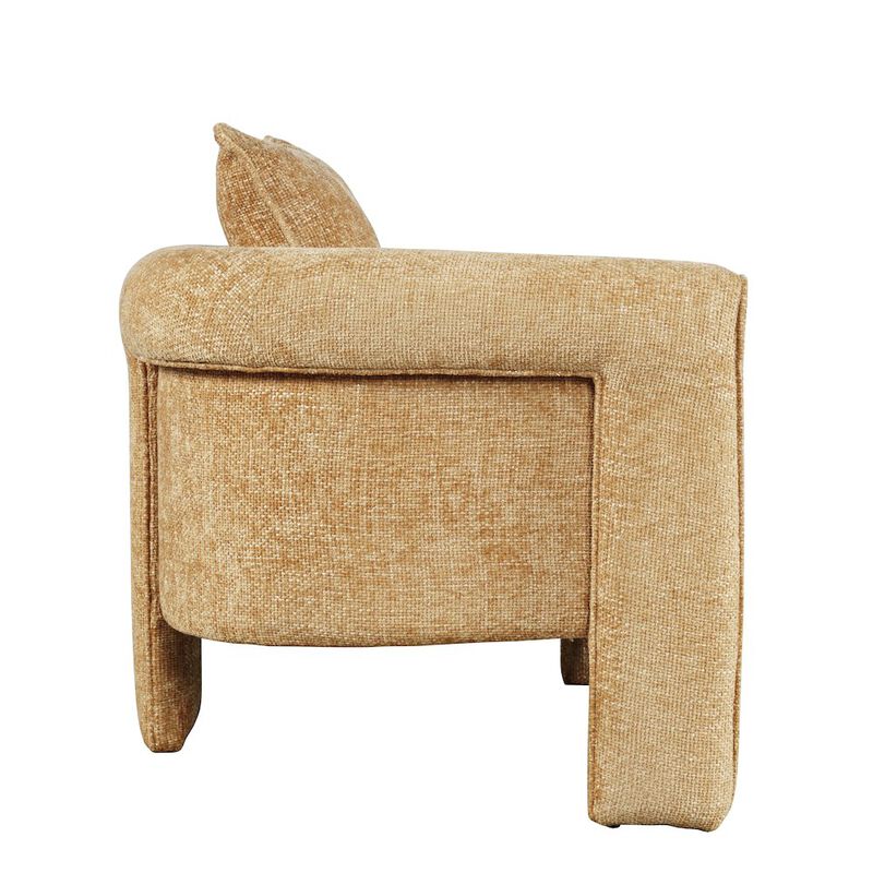 Jofran Adley Modern Upholstered Vintage Accent Armchair with Pillow