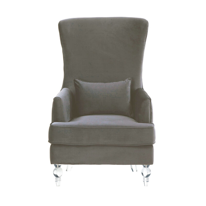 Aubree Cognac Velvet Chair with Acrylic Legs