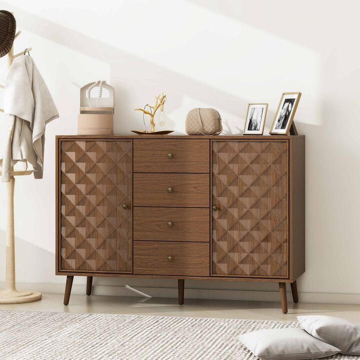 MONDAWE Elegance 2 Door 4 Drawer Cabinet, Suitable for Bedroom, Living Room, Study