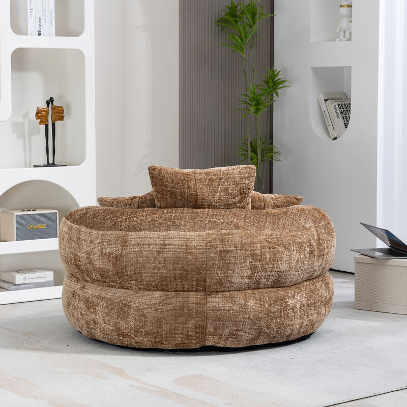 Merax Single Gaming Sofa Bean Bag Chenille Chair Couch with 3 Pillows