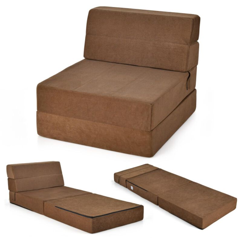 Hivvago Tri-fold Folding Sleeper Sofa Bed for Living Room Bedroom