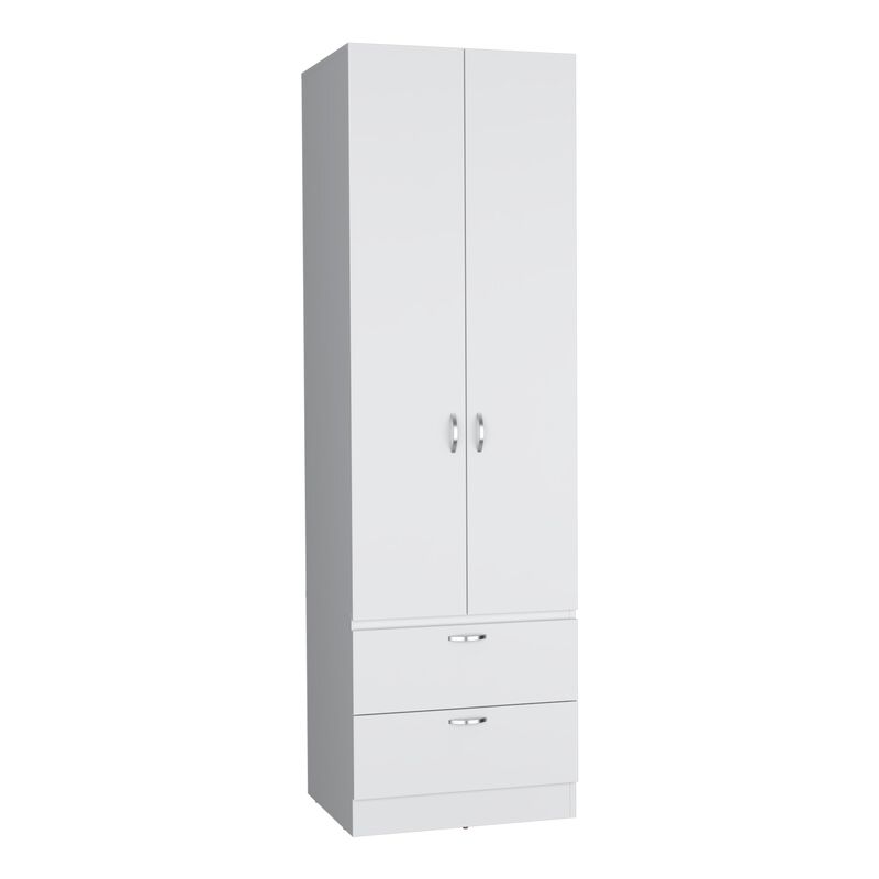 Vico Armoire Wardrove 76" H, Hanging Rod, 2 Drawers, 1 Shelf, Black , Bedroom