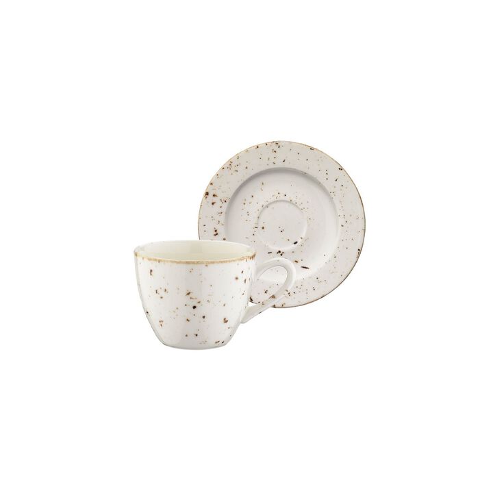 Grain Bistro 3 oz. Espresso Cup+Saucer Set for 4
