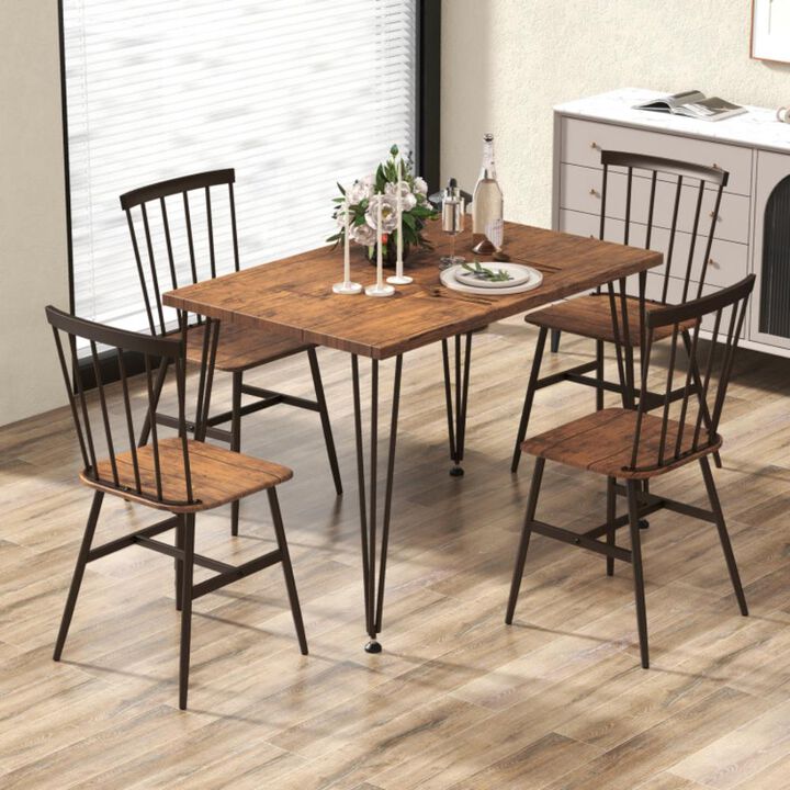 Hivvago 5-Piece Dining Table Set for 4 with 360° Swivel Feet for Small Place