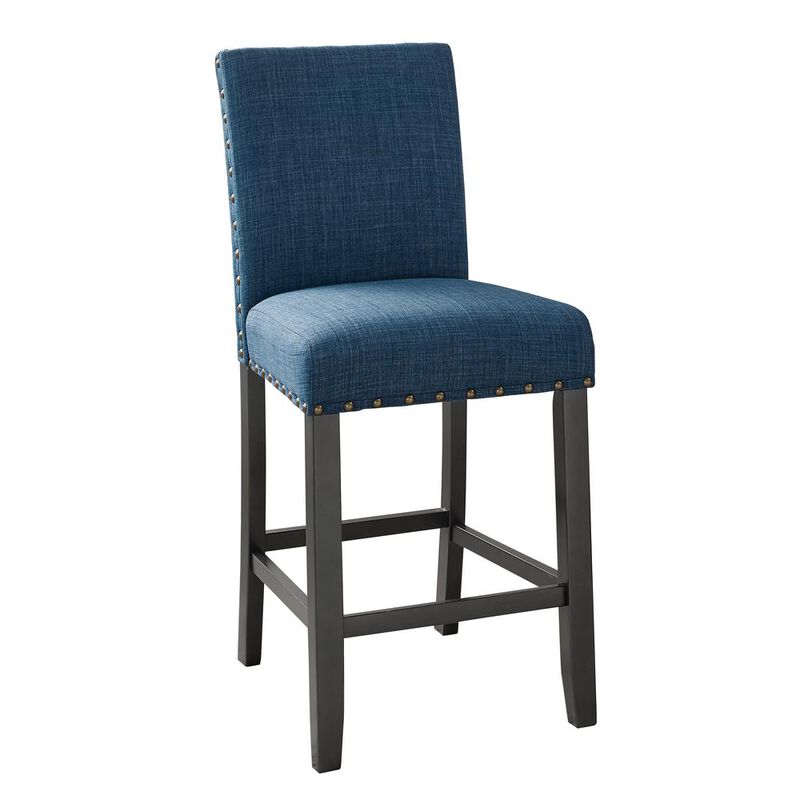 New Classic Furniture Furniture Crispin 25 Fabric Counter Chairs in Blue (Set of 2)