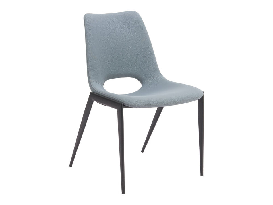 Desi Armless Dining Chair (Set of 2) Azure Gray